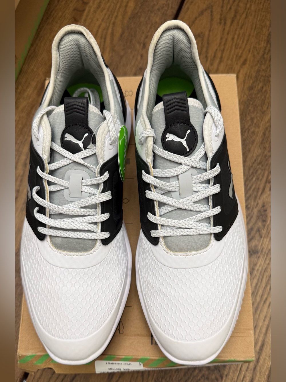 Puma Ignite Elevate Golf Shoes White/Black/Silver Mens 9